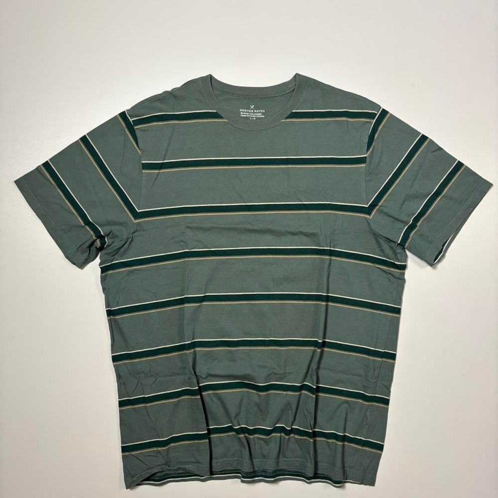 Green Striped Denver Hayes T-Shirt - L